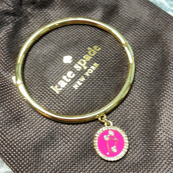 Kate Spade Libra bracelet ( She scales great heights ). Gold/Pink/Rhinestones - Picture 3 of 7